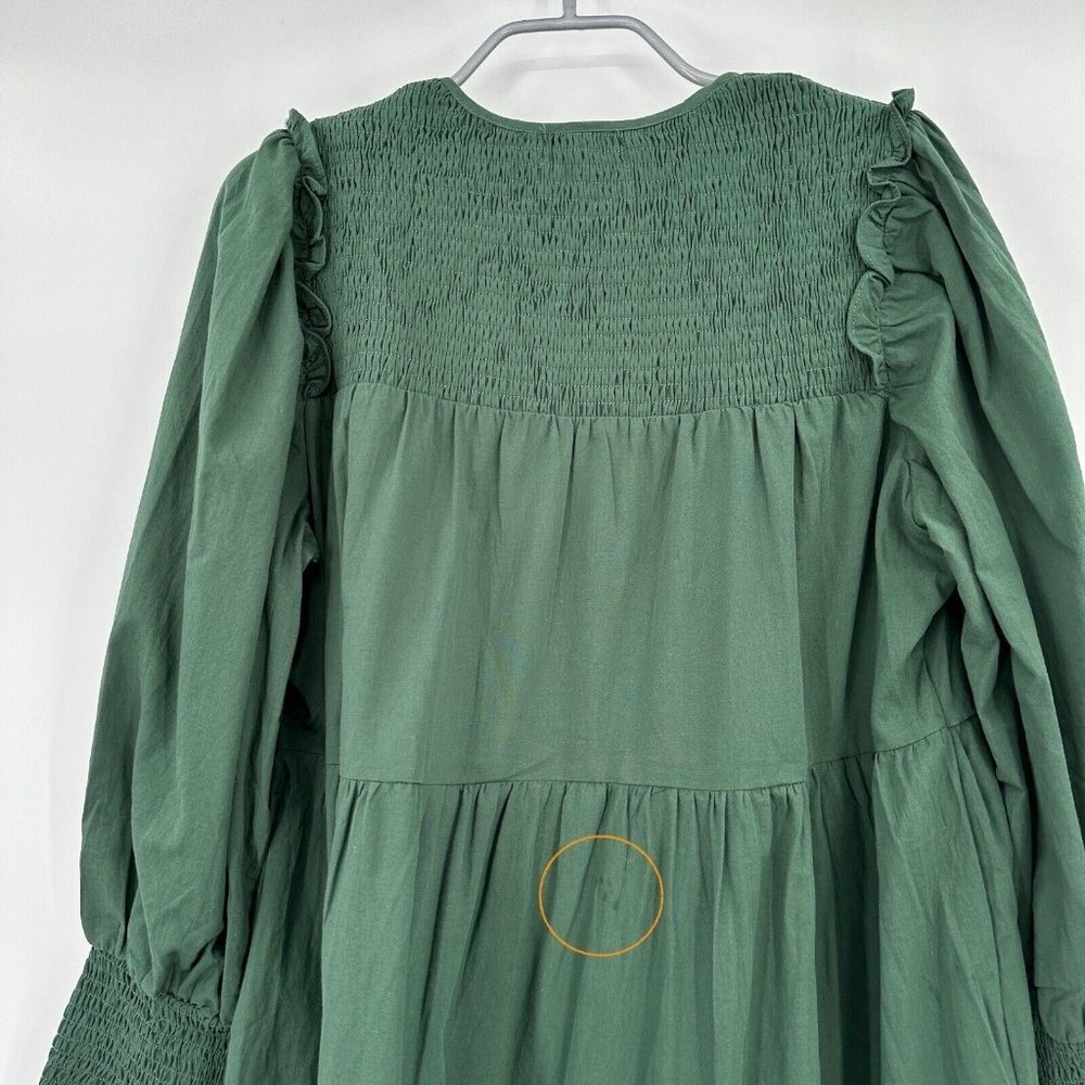 Pomander Place Tuckernuck Women's Ceci Mini Swing Dress Jaguar Green Smock sz M* - Picture 6 of 10